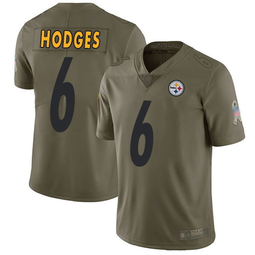 Men Pittsburgh Steelers Football #6 Limited Olive Devlin Hodges 2017 Salute to Service Nike NFL Jersey